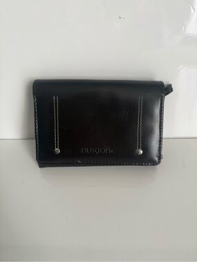 Buxton Dark Brown Leather Bifold  Wallet Snap Closure New Without Tags